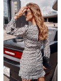 Rochie pete cu drapaj, gri 31122 - Magazin online - Boutique